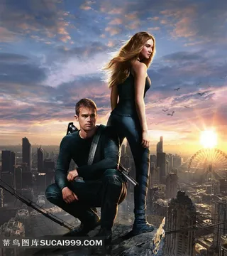 站在高楼上的帅哥美女电影分歧者高清海报