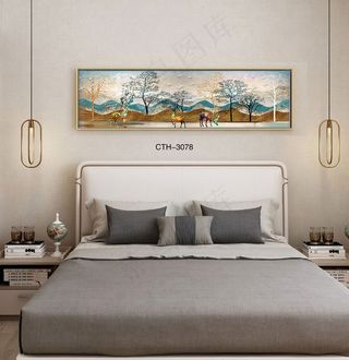 轻奢晶瓷装饰画客厅沙发背景墙卧室床头挂画酒店样板间房间模型现代抽象风