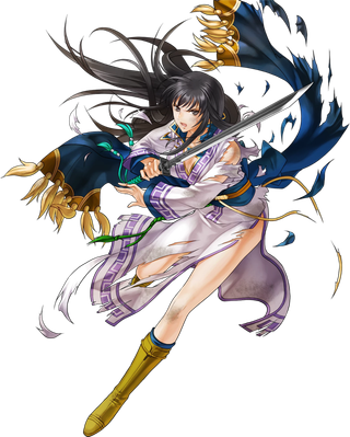 女孩剑客古风素材卡通