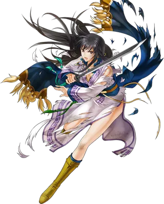 女孩剑客古风素材卡通