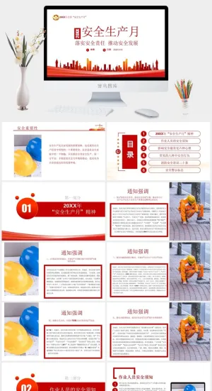 安全生产PPT模板预览图