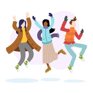 冬天服饰服装冬装穿冬装保暖冬季卡通人物男女装Ai矢量图片素材