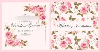 欧式清新大花矢量 结婚伴手礼矢量素材 情人节矢量素材 邀请卡请柬矢量素材