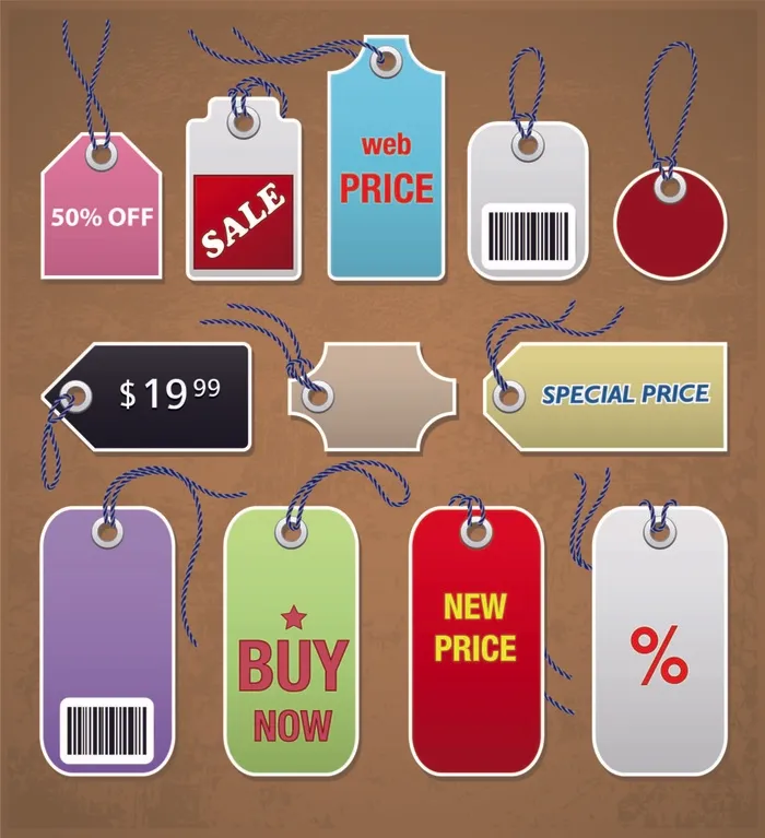 免抠挂牌标签矢量eps,ai矢量模版下载