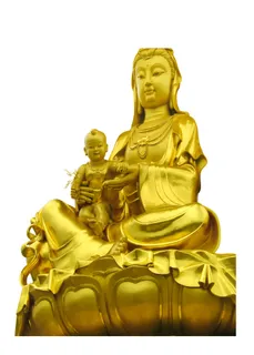雕塑金色观音素材 雕塑金色观音素材