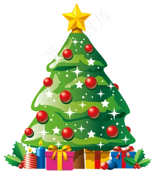 圣诞节圣诞树礼物礼品铃铛