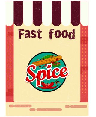 食物标签矢量素材汉堡店快餐标签矢量图AI格式