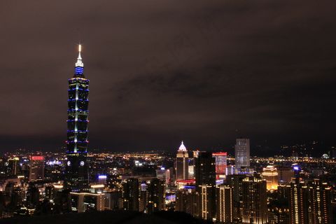 台北101夜景图片