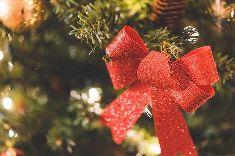 圣诞树蝴蝶结装饰图片 圣诞树蝴蝶结装饰图片