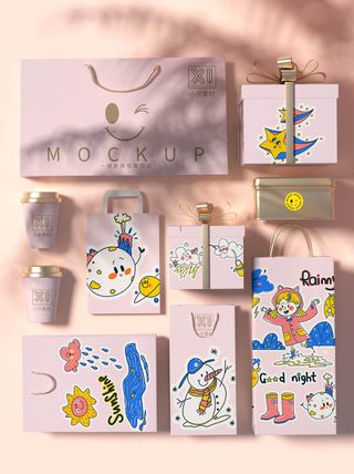 包装智能贴图样机VI效果PSD素材