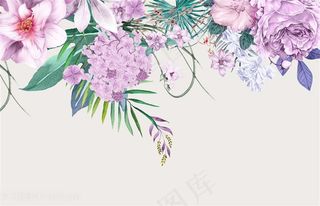 紫色鲜花花纹小花背景