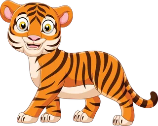 卡通小老虎PNG免抠插画素材可爱动物老虎插画贴图PNG免抠设计素材