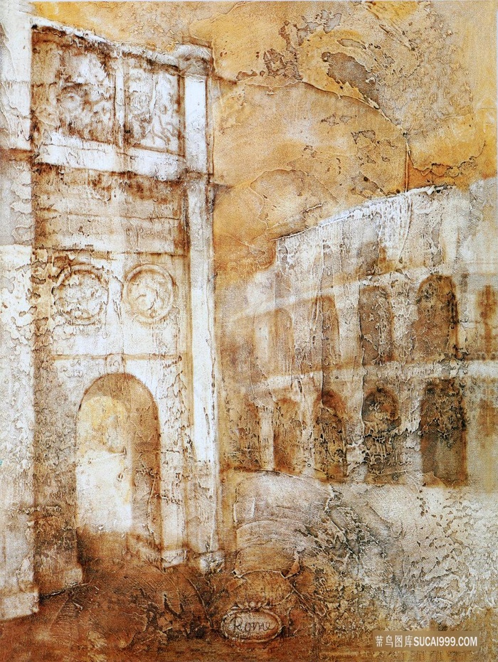 复古建筑时尚艺术插画