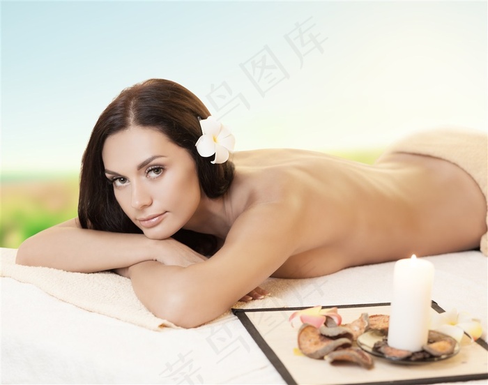 养生SPA按摩美女高清图