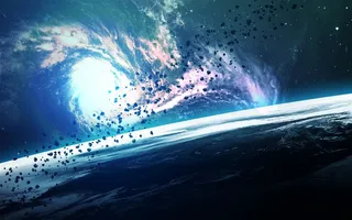 宇宙中漂浮的陨石高清图片