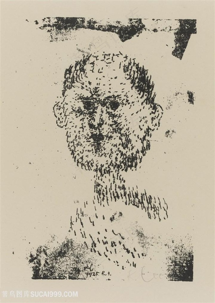 保罗克利手绘素描人物装饰画