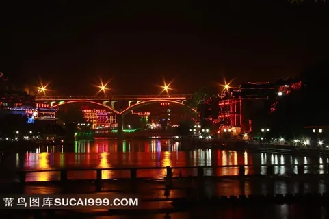 漂亮的湖南湘西凤凰古城夜景