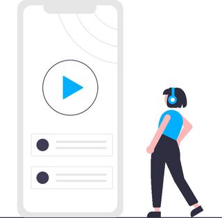 2.5d听歌插画小图标素材