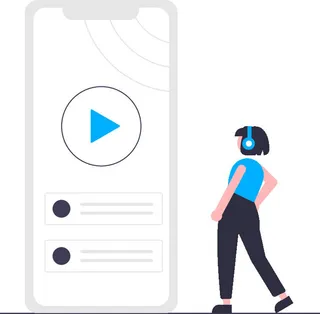 2.5d听歌插画小图标素材