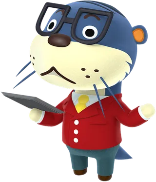 戴眼镜海豹人物素材卡通动森游戏