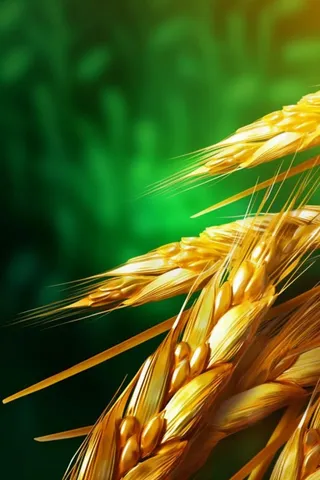金黄小麦墨绿背景