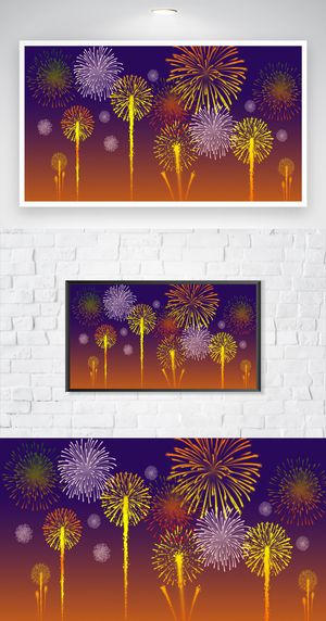 绚丽烟花元素