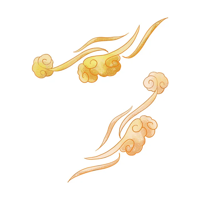 中国风国潮祥云插画手绘云彩图案海报云层装饰背景PSD设计素材(2000x2000)psd模版下载