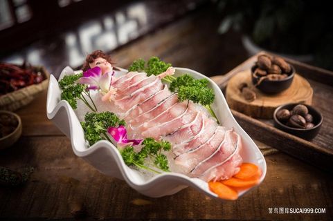 新鲜精美海鲜鱼片火锅配菜图片