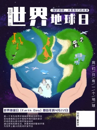 世界地球日 世界地球日活动海报