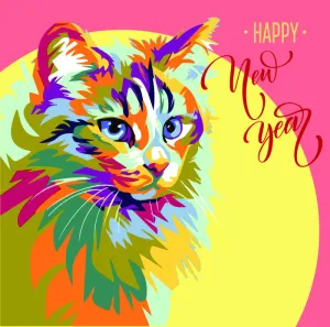 水彩手绘猫挂画