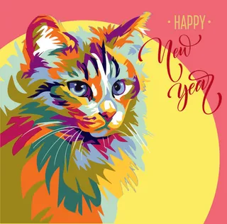 水彩手绘猫挂画