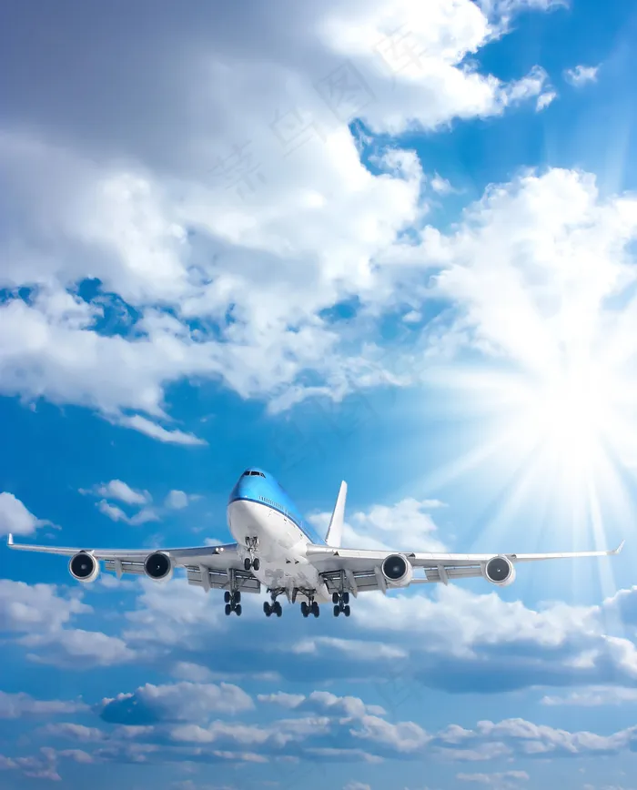 蓝天飞机素材图片下载
