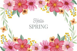 欢迎春天到花开风景