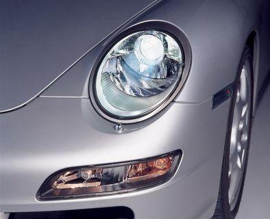 保时捷911Carrera997前大灯特写