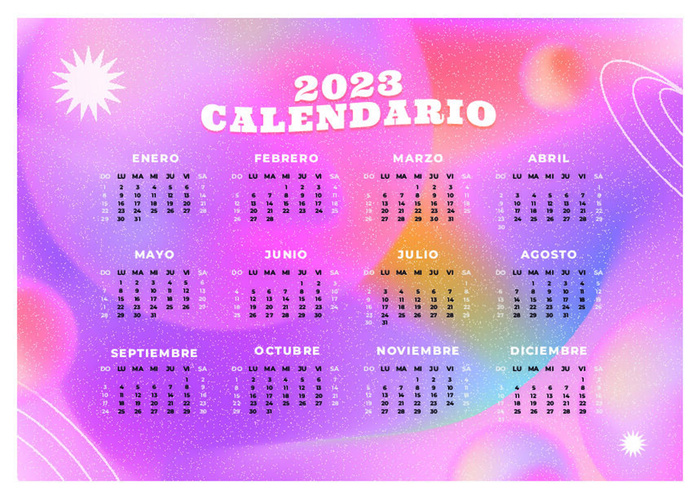 紫色2023年兔年日历eps,ai矢量模版下载