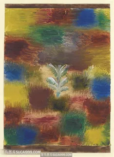 保罗克利手绘水彩抽象背景装饰画