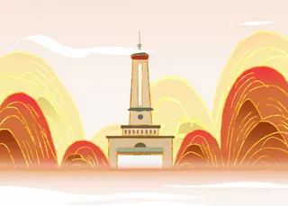 国潮鎏长沙金烈士公园城市地标建筑