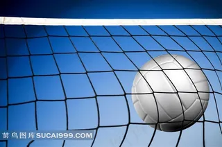 进网的排球图片素材