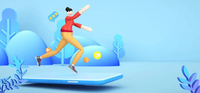 c4d办公场景3d奔跑商务人物