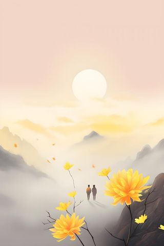 简约水墨风情意境插画背景