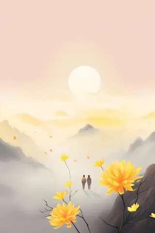 简约水墨风情意境插画背景