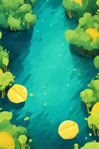 夏日荷塘木板水果背景