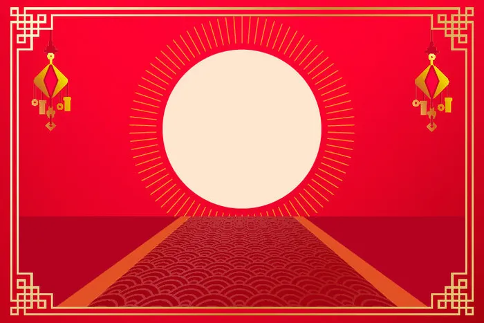 设计红色祝贺新年ai矢量模版下载