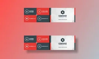 红色主题商务名片矢量素材