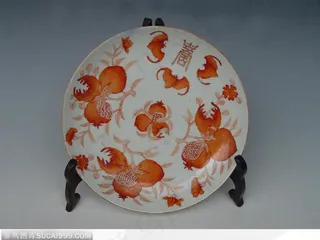 中华传统-石榴花纹的挂盘装饰物