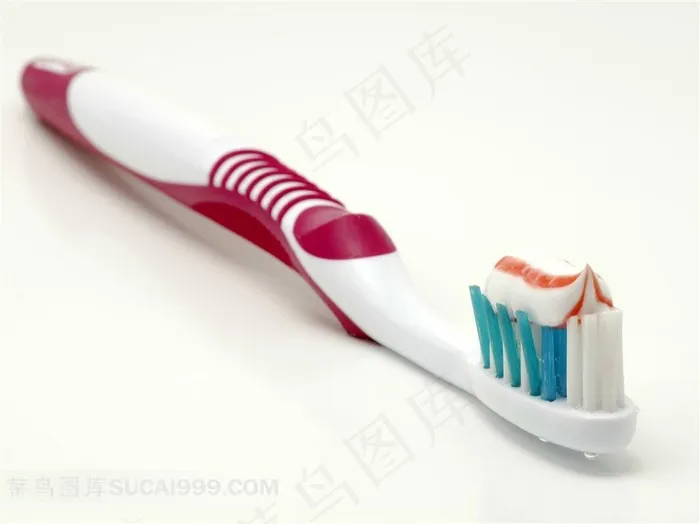牙膏牙刷特写素材