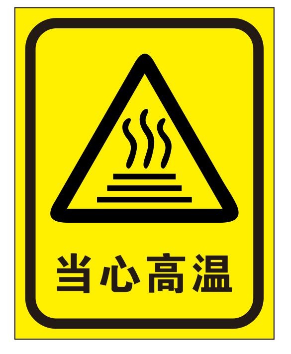 矢量当心高温导视牌