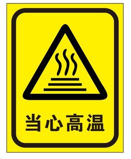 矢量当心高温导视牌