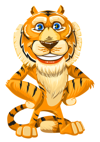 老虎叉腰简笔画