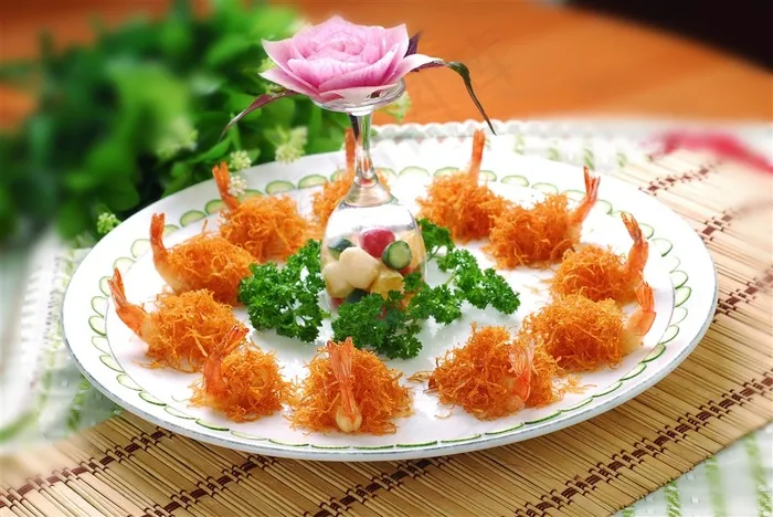 海鲜金丝大虾美食素材